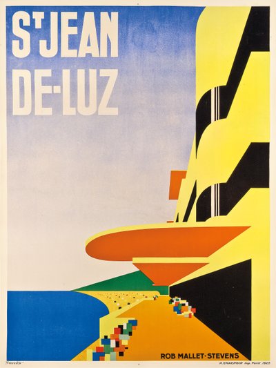 Poster pubblicitario di Saint-Jean-de-Luz, 1928 da Robert Mallet Stevens