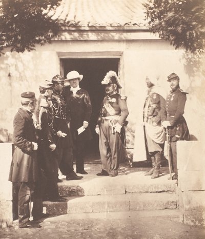 Gruppo al quartier generale, 1855 da Roger Fenton