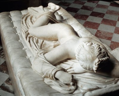 Ermafrodito dormiente (scultura in marmo, II secolo a.C.) da Roman