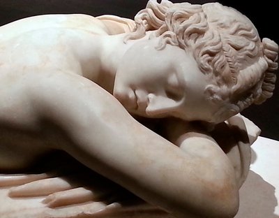 Ermafrodito dormiente: scultura in marmo, arte romana da Roman