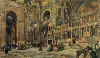 Interno della Basilica di San Marco a Venezia da Rudolf von Alt