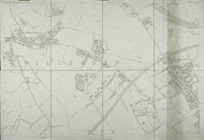 Mappa di Willesden, Londra (litografia) da School English