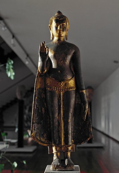 Stile Lopburi: Buddha in abhyamudra (scultura) da School Siamese