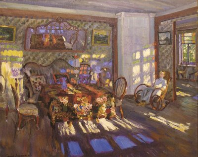 Luce solare attraverso finestre di vetro colorato da Sergei Arsenevich Vinogradov