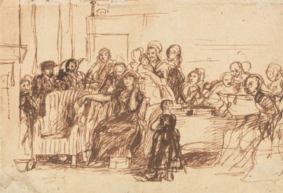 Schizzo per "La lettura del testamento" da Sir David Wilkie