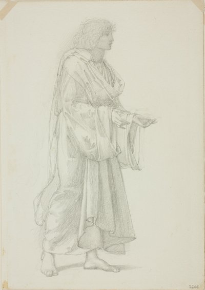 Figura maschile drappeggiata in piedi da Sir Edward Burne Jones