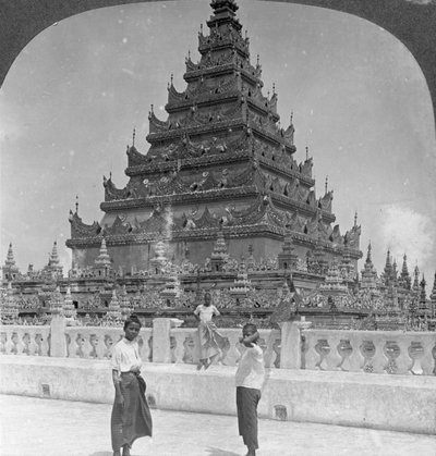 Pagoda Arakan, Mandalay, Birmania, 1908 da Stereo Travel Co