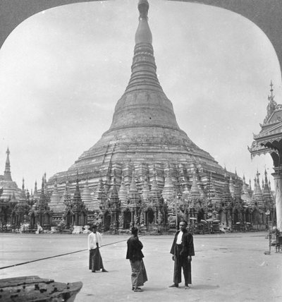 Pagoda Shwedagon, Rangoon, Birmania, 1908 da Stereo Travel Co