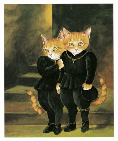 Illustrazione da Pre-Raphaelite Cats (pub. 1999) da Susan Herbert