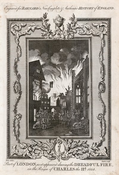 Grande Incendio di Londra, 1666 c1783 da Taylor