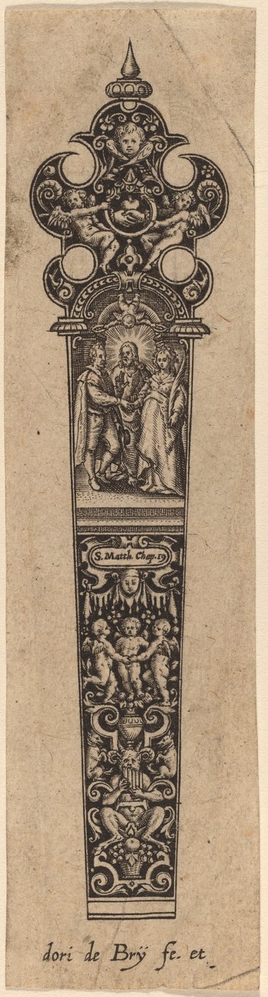 Ornamento per manico di coltello da Theodor de Bry