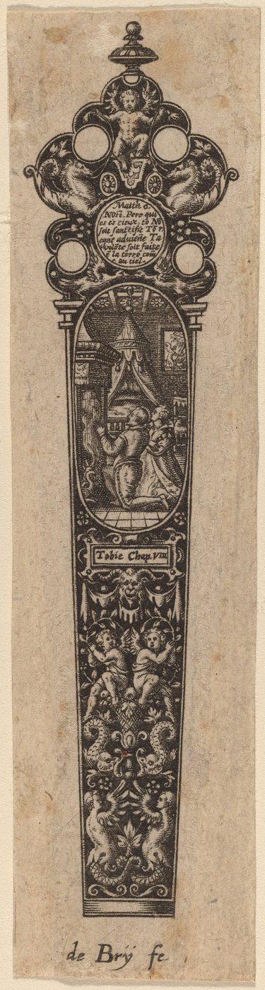 Ornamento per manico di coltello da Theodor de Bry