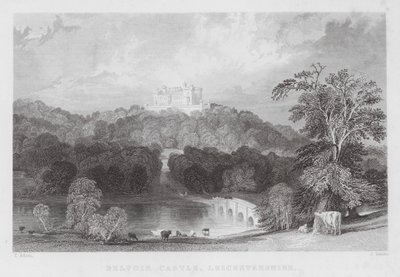 Castello di Belvoir, Leicestershire (incisione) da Thomas (after) Allom