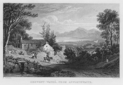 Derwent Water, da Applethwaite (incisione) da Thomas (after) Allom