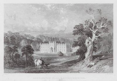 Donnington Hall, Leicestershire (incisione) da Thomas (after) Allom