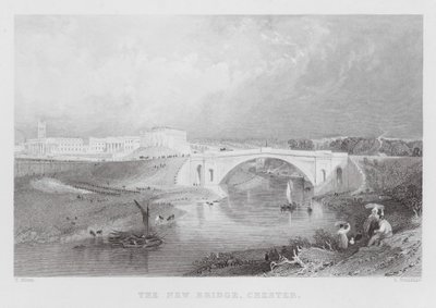 Il nuovo ponte, Chester (incisione) da Thomas (after) Allom