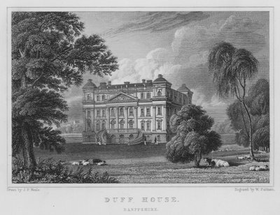 Duff House, Banffshire (incisione) da Thomas Hosmer Shepherd