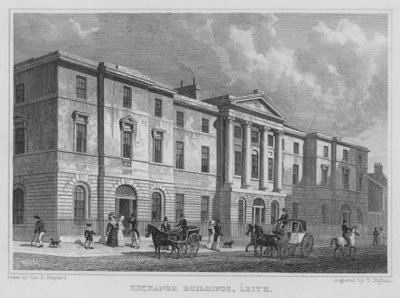 Edifici di scambio, Leith (incisione) da Thomas Hosmer Shepherd