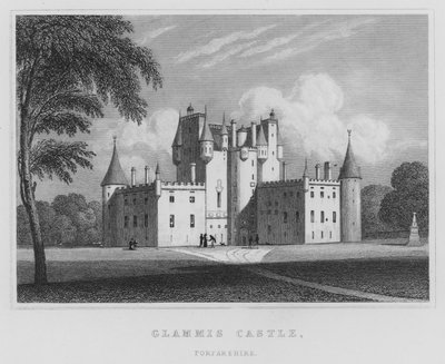 Castello di Glamis, Forfarshire (incisione) da Thomas Hosmer Shepherd