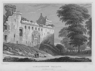 Palazzo di Linlithgow, Edimburgo (incisione) da Thomas Hosmer Shepherd