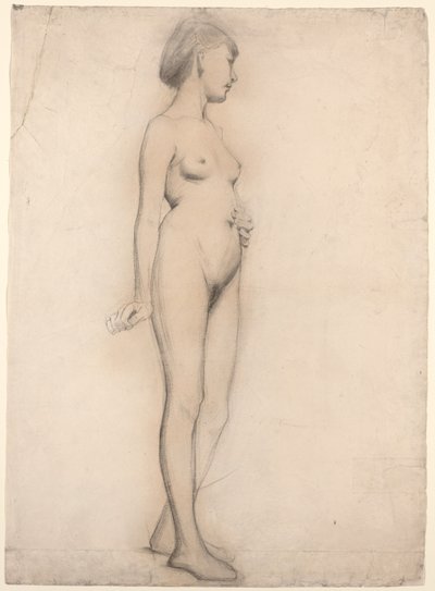 Ragazza nuda in piedi da Thomas Hovenden