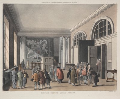 Ufficio delle Accise, Broad Street da Thomas Rowlandson