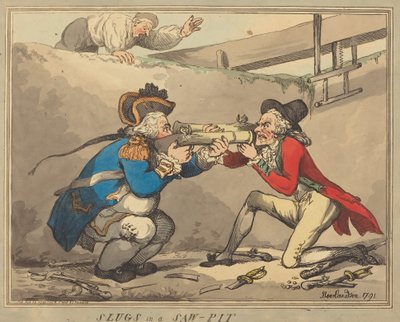 Lumache in una fossa di sega da Thomas Rowlandson