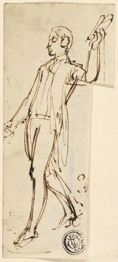 Schizzo di Uomo in Piedi con Braccio Sollevato da Thomas Stothard