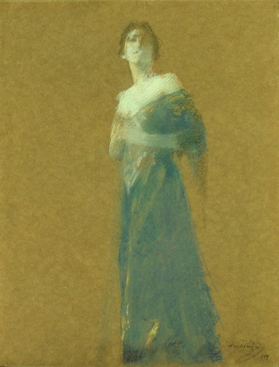 Donna in blu da Thomas Wilmer Dewing