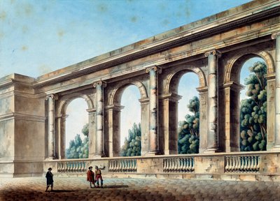 Veduta di una galleria ad arco da Thomas de Thomon