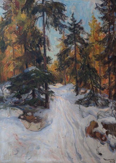 Interno della foresta, inverno da Thorolf Holmboe