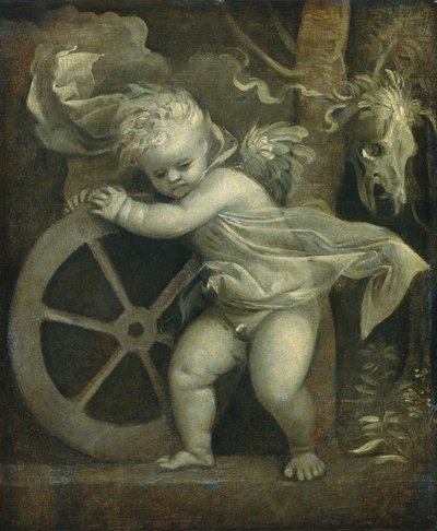 Cupido con la Ruota del Tempo da Titian