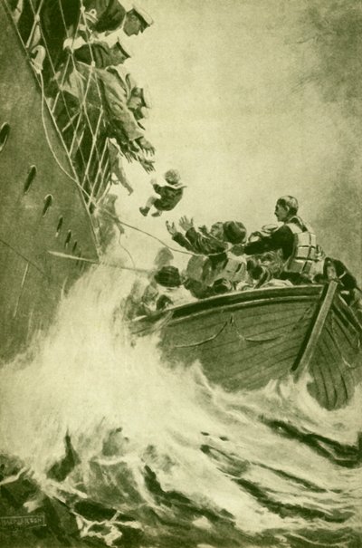 Un salvataggio in mare, c1930 da Unbekannt