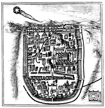 Cometa del 66 d.C. Halley su Gerusalemme, 1666 da Unbekannt