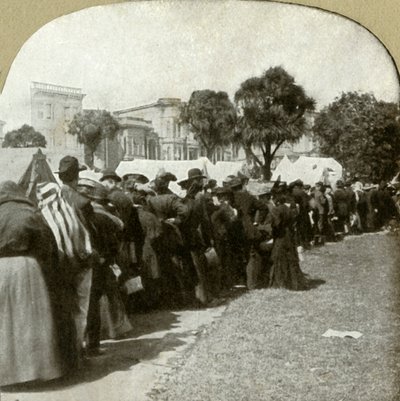 Formazione della fila per il pane a Jefferson Square, 1906 da Unbekannt