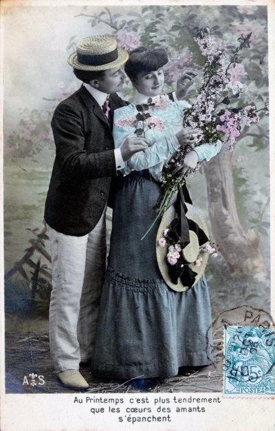 Cartolina romantica francese, c1900 da Unbekannt