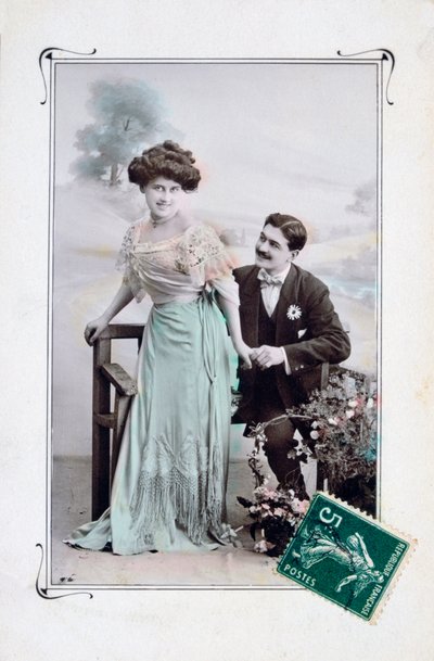 Cartolina romantica francese, c1900 da Unbekannt