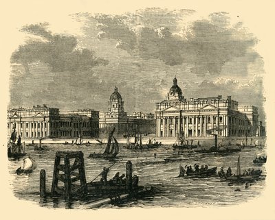 Ospedale di Greenwich, dal fiume, c1878 da Unbekannt