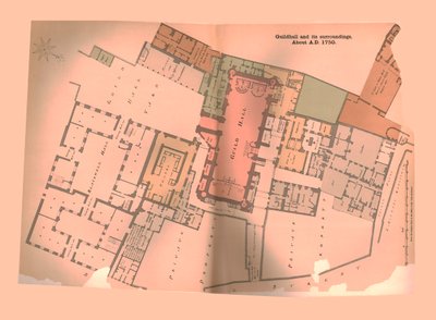 Guild Hall, Piano della Città di Londra, c1750, 1886 da Unbekannt