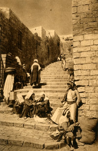 Gerusalemme - Una strada, c1918-c1939 da Unbekannt