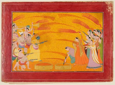 Krishna celebra Holi, c. 1770 da Unbekannt