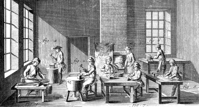 Officina di fabbricazione di aghi, 1751-1780 da Unbekannt