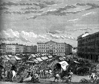 Piazza del mercato di Nottingham, c. 1880 da Unbekannt