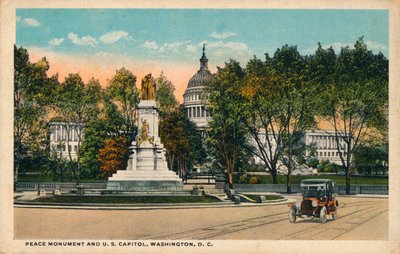 Monumento alla Pace e Campidoglio degli Stati Uniti, Washington, DC, c1910 da Unbekannt