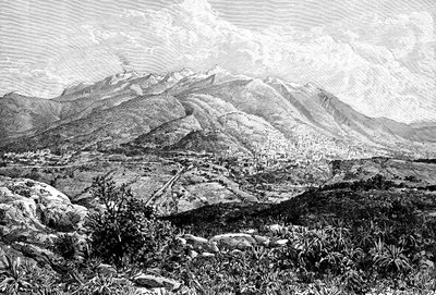 Quito e Monte Pichincha, Ecuador, 1895 da Unbekannt