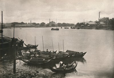 Mulini di riso sul torrente Poozoondoung, Rangoon, 1900 da Unbekannt