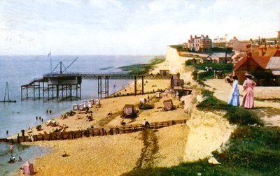 Spiaggia di Rottingdean, East Sussex, vista verso ovest, c1900s-1920s da Unbekannt