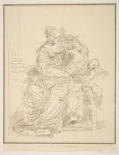 Donna seduta con un putto, 1775 da Unbekannt