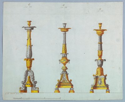 Tre Design per Candelabri da Unbekannt