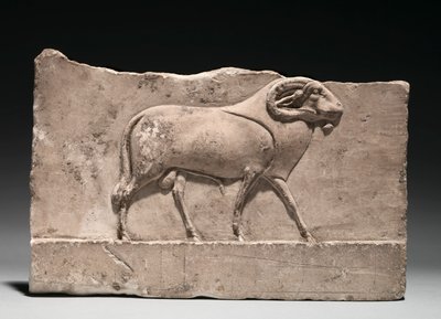 Rilievo votivo di una divinità ariete, 305-30 a.C. da Unbekannt